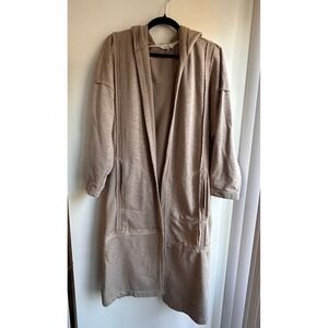 Yak & Yeti Women Open Front Hooded Long Cardigan Sweater Duster Size S/M